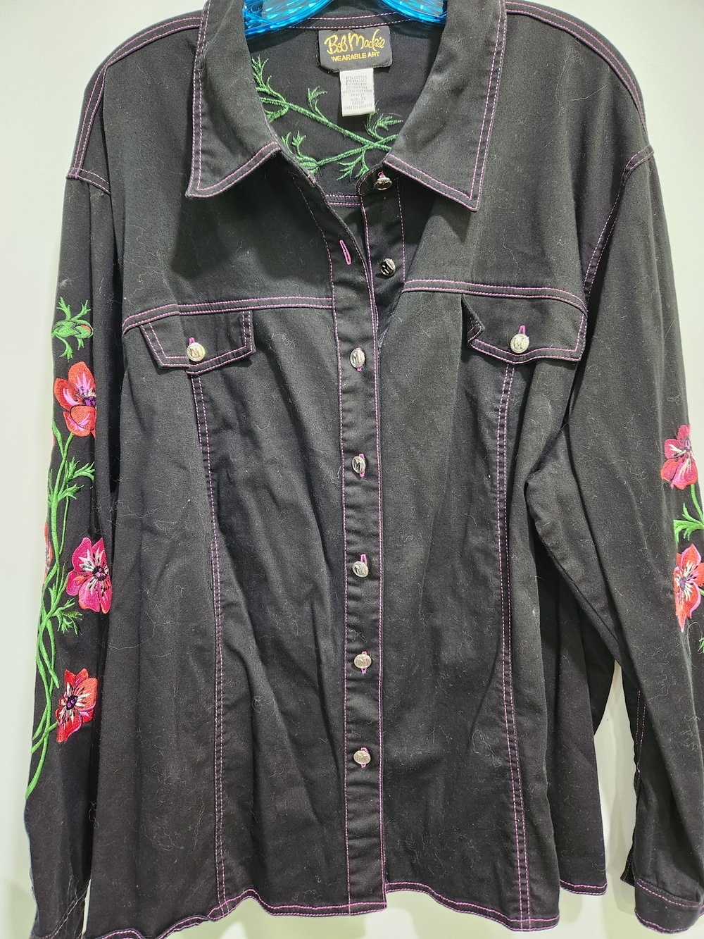 Vintage Jean Jacket Wearable Art